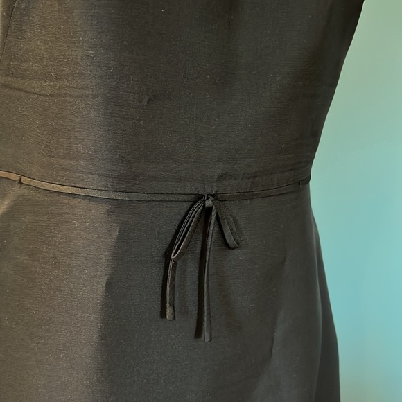 J. Crew Black Satin & Silk Fit N Flare Dress 8 - Picture 2 of 4